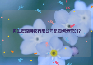 再生資源回收有限公司是如何運(yùn)營的？