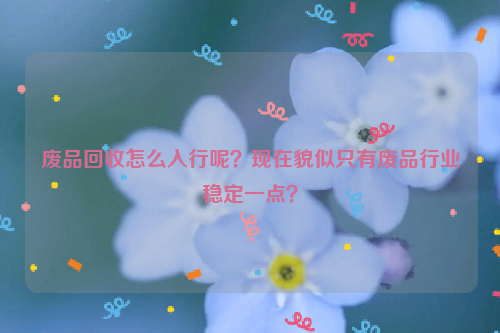 廢品回收怎么入行呢？現(xiàn)在貌似只有廢品行業(yè)穩(wěn)定一點(diǎn)？