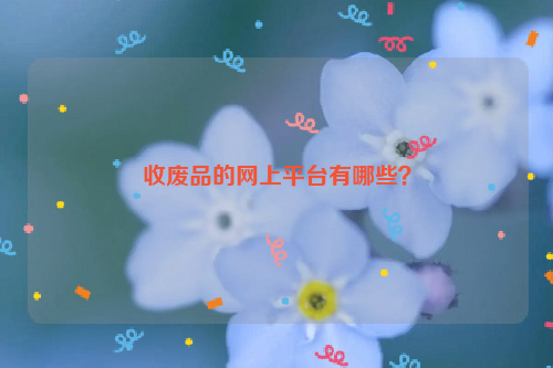 收廢品的網上平臺有哪些？