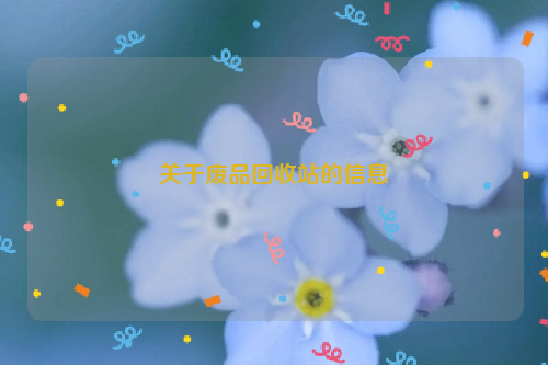 關(guān)于廢品回收站的信息